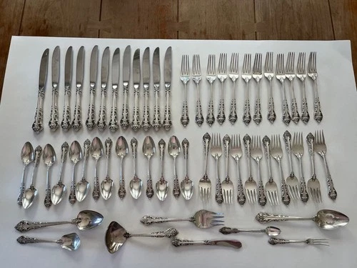 International Sterling Masterpiece 12 Place Settings + 8 Serving Pieces