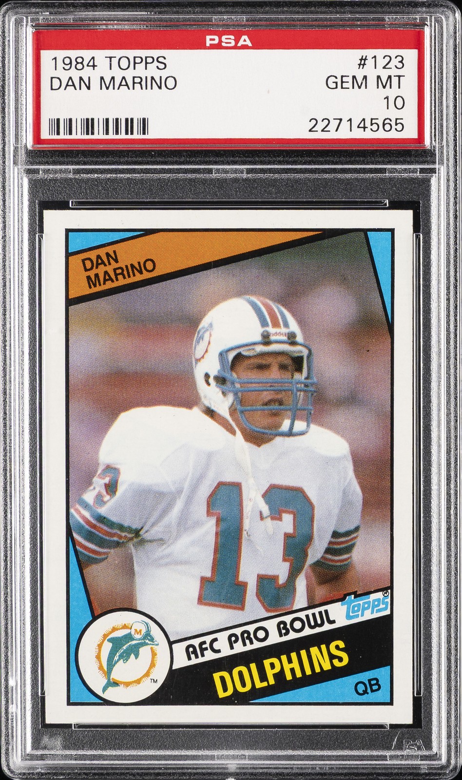 1984 TOPPS #123 DAN MARINO ROOKIE RC PSA 10 view 1