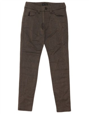 Armani Womens Skinny Casual Trousers W25 L29 Grey Cotton ED23