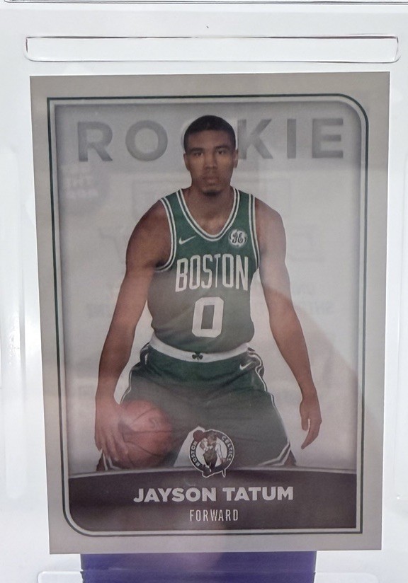Jayson Tatum #32 PSA 9 RC 2017 Panini Stickers Rookie Boston Celtics MINT view 2