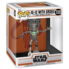 Funko Figura Pop Deluxe Star Wars The Mandalorian Ig-12 With Grogu