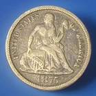 1875 Seated Liberty Dime 10 Cents 90% Silver U.S. Coin