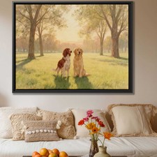 Cocker Spaniel Canvas Print Oil Painting Wall Art for Pet Lovers Home Decor