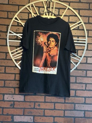 Men s Michael Jackson  Thriller  Graphic T-Shirt Black Size L