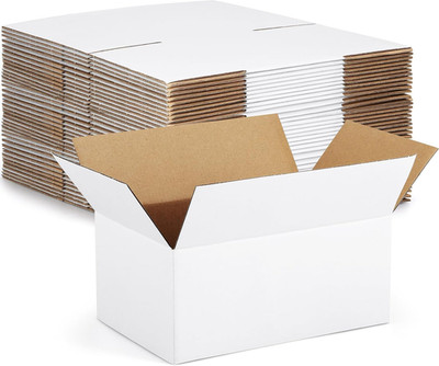 9X6X4-Small-Shipping-Boxes-30-Pack-White-Corrugated-Box-Mailers, Cardboard Boxes