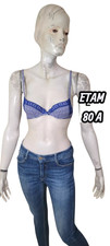Etam 80 A  Soutien gorge bleu doublé avec armatures