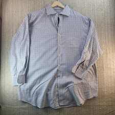 Peter Millar Shirt Mens XL Purple Blue Check Button Down Long Sleeve Cotton