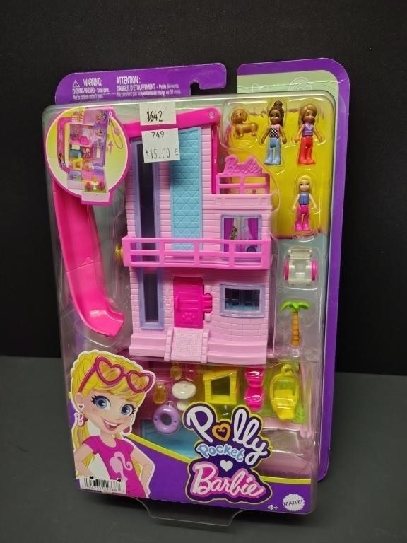 Polly Pocket Barbie Dreamhouse Playset NEW Sealed w/ Figures & Accessories Matte