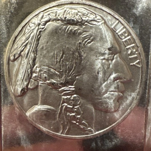 Buffalo Nickel 10oz Pure .999 Fine Silver bar Bullion 10 Troy Ounces - D8
