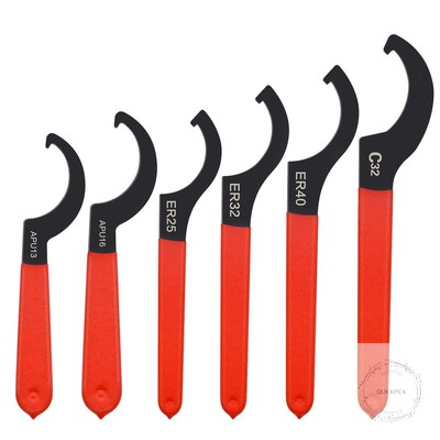 6pcs Coilover Spanner Wrench Set, C-Shape Shock Spanner Hook Wrench Tools, for