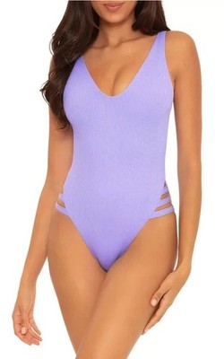 Becca by Rebecca Virtue Fine Line One Piece L67428 Womens Swimsuit Size Small