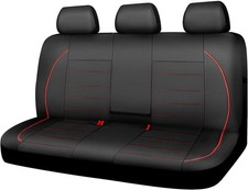 Leather Back Seat Coverpiping Waterproof Bench Seat Cover Black Red Rear