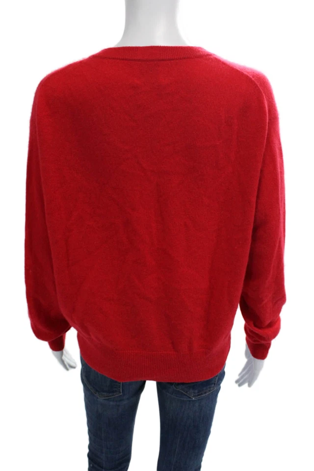 Suéter Allude Feminino Pulôver Cashmere Decote V Vermelho Tamanho M - Imagem 3 de 4