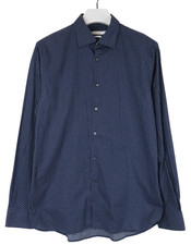 Camicia Slim Fit J.LINDEBERG Uomo 43 / 17 Blu Flora Stampa Daniele Anni '60