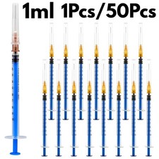 1-50x For With Cap Needle 1ml Syringe ftQ Tip Needle Syringes Protective Blunt