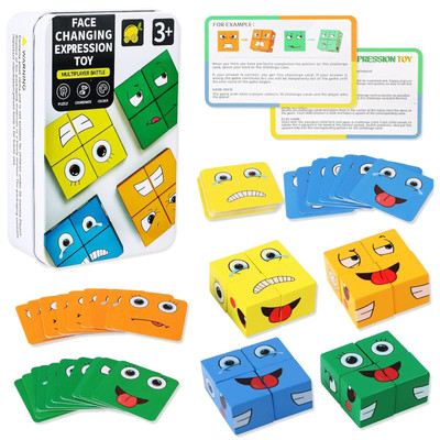 Face Changing Magic Cube,3D Puzzle Face-Changing Magic Cube,Holzwürfel Puzzle...
