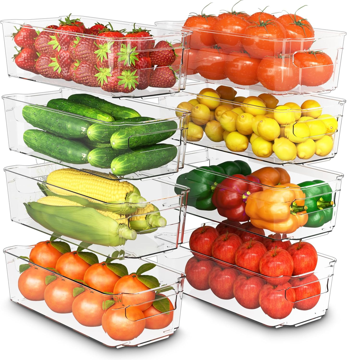 Organizzazione Cucina Professionale - Set 8 Cestini Dispensa Trasparente