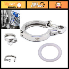 2 Inch Stainless Steel Sanitary Clamp - Heavy Duty Tri Clover with Silicone Gask