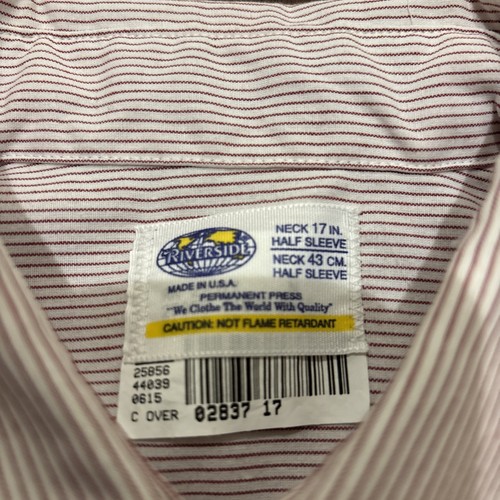 Vintage Dr Pepper Striped Work Shirt Size 17 USA Short Sleeve Uniform Patch - Picture 5 of 8