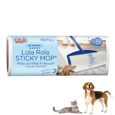 LOLA Rola Sticky Mop Refills 30 Sheets - Giant Adhesive Roller Pet Hair Remover