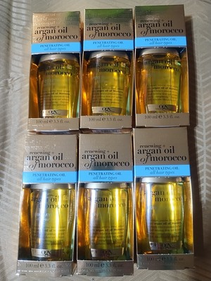 Lot of 6 OGX Renewing + Argan Oil of Morocco Penetrating Oil All Hair 3.3 oz NEW