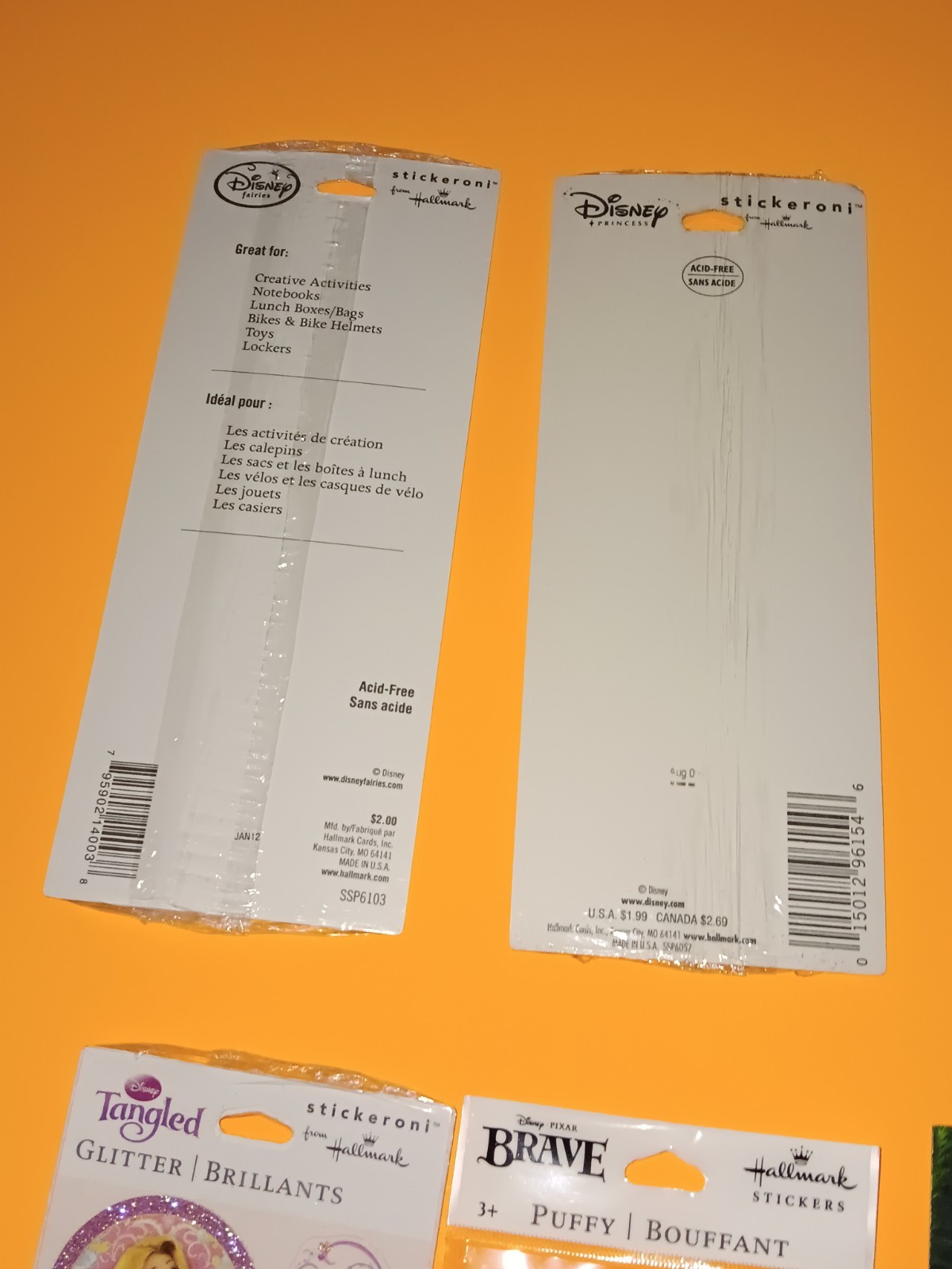 Disney Stickers Toy Story Princess Nemo Etc. Lot Of 8 Packs 2 Sheets Each