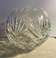 HAND CUT LEAD CRYSTAL ROSE BOWL VASE - 4 x 4 ...