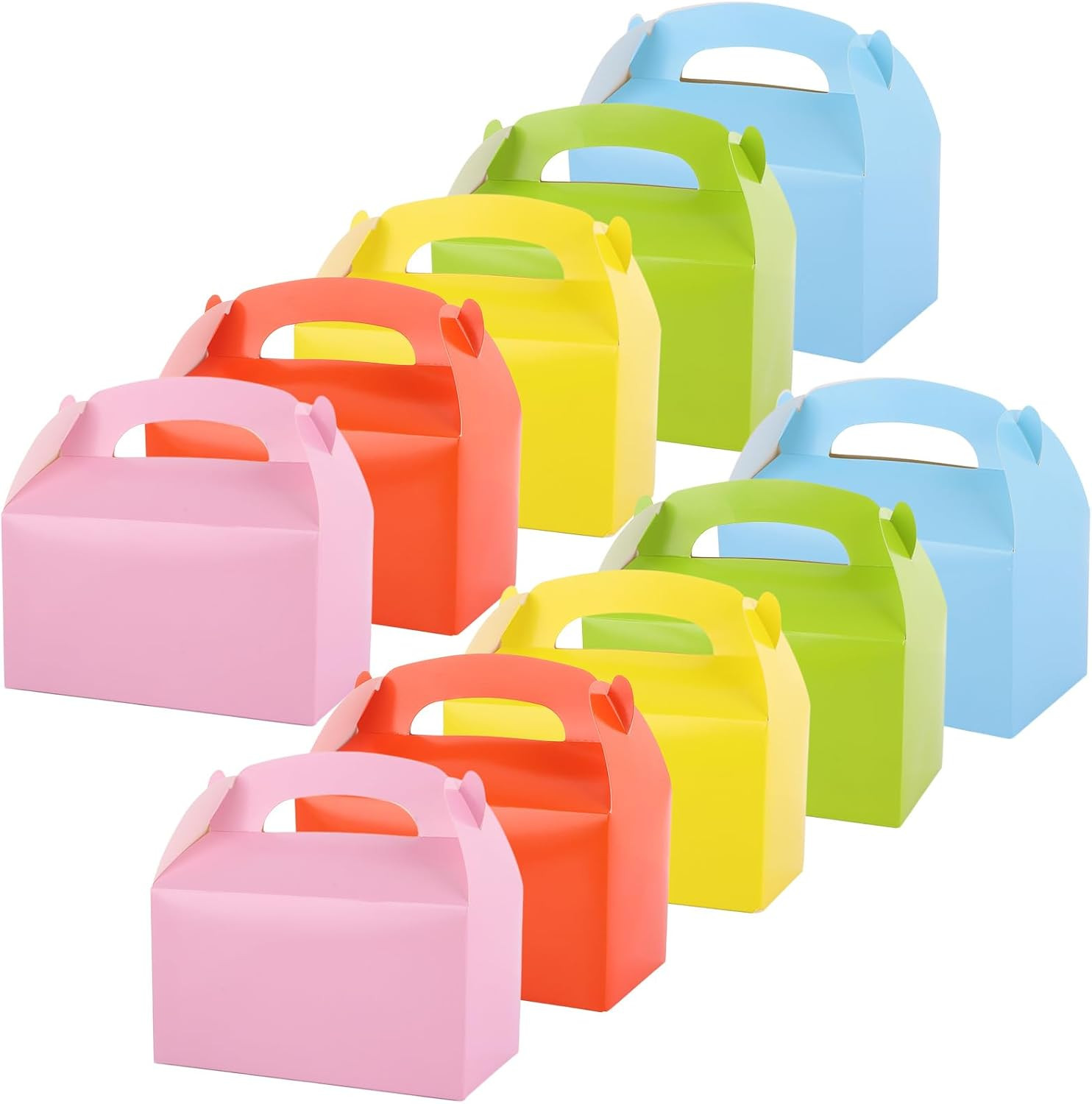 50Pcs Party Treat Boxes 16X9X8Cm Party Favor Treat Boxes 5 Colors Gable Treat Bo