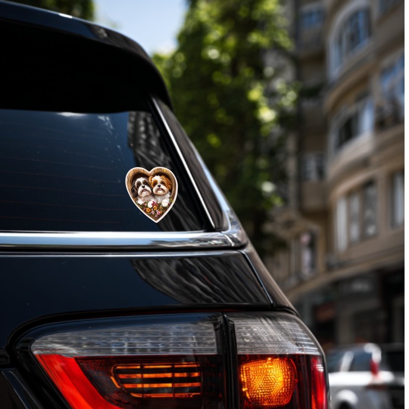 Shih Tzu Love Sticker, Peel N' Stick, Different sizes