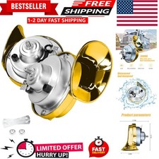 Moly Magnolia 300DB Super Loud Train Horn, 2PCS Car Air Electric Snail Double