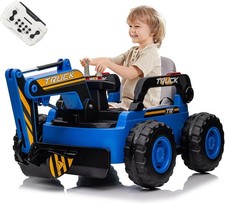 Kids Ride on Excavator 12V Battery Powered Construction Truck Digger with Remote