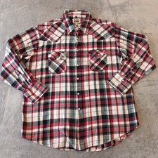 Ely Cattleman Shirt Mens XL Red Plaid Flannel Long Sleeve Snap Pockets