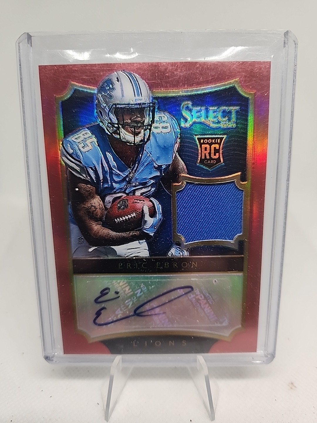 2014 Panini Select Jerseys Red Prizm Eric Ebron #236 RPA /30 DETROIT LIONS