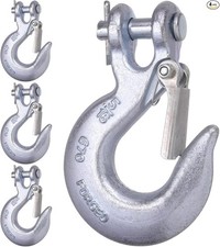 5/16 Inch Safety Chain Hooks, Clevis Slip Hook with Safety Latch, 5/16''(4Pack)