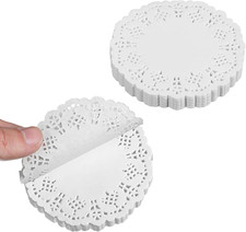 Weiße Papierservietten rund 9 cm für Party & Bastelsets 300 Stück