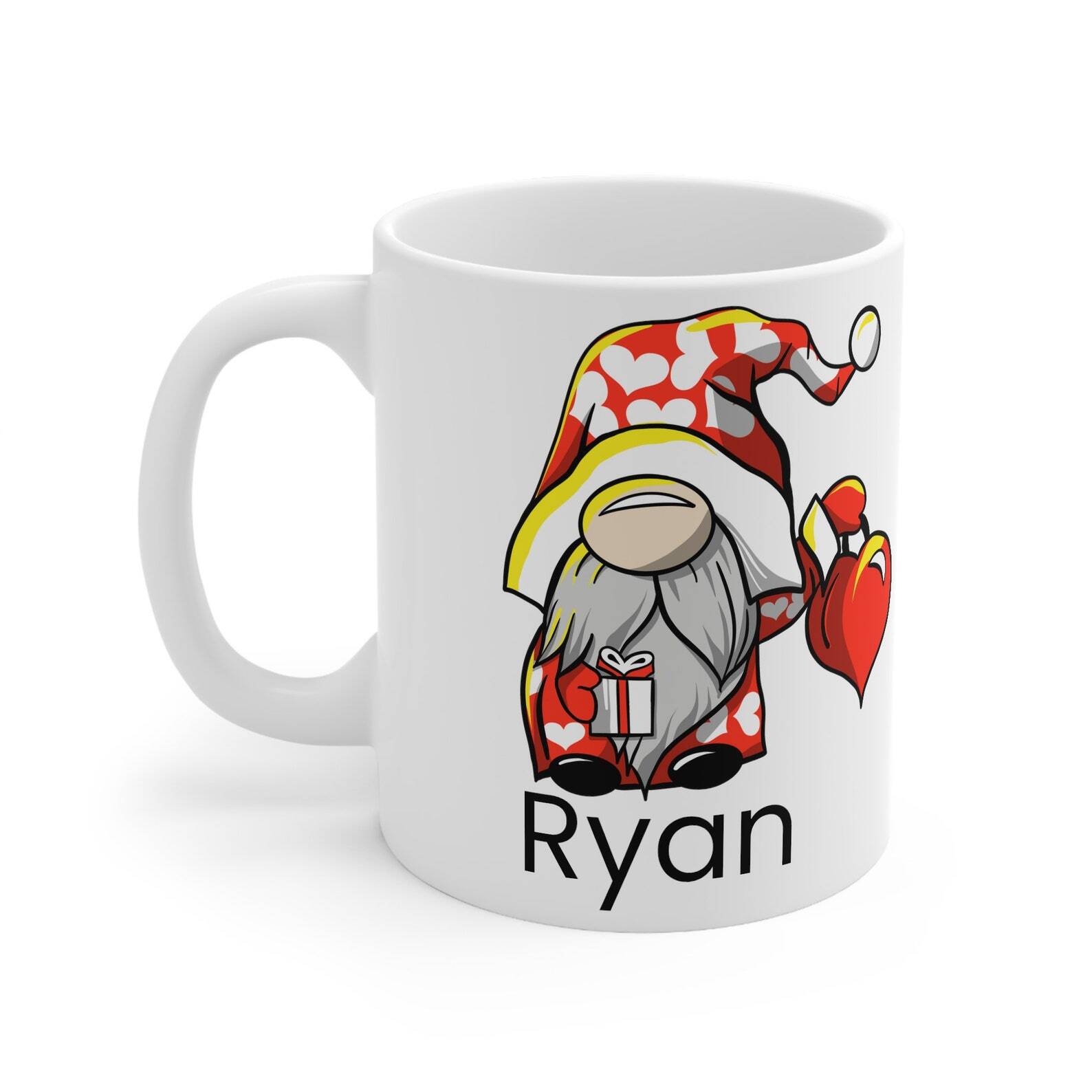 Custom 11oz Ceramic Gnome Coffee Mug for Men - Valentine's Day Gift