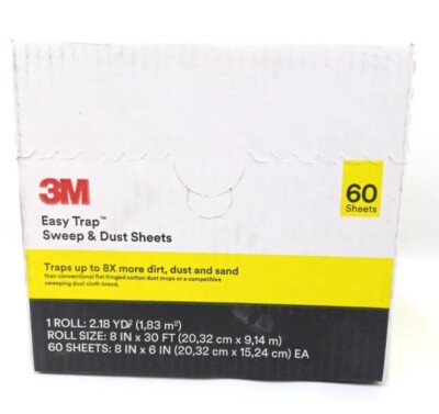 3m Easy Trap Duster, 8  x 30 ft, White, 60 Sheets per Roll, 1 Roll 59152W