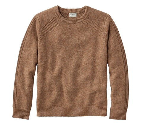 LL Bean Lamb's Wool V-Neck Sweater Men's Size Large / Tall Brown