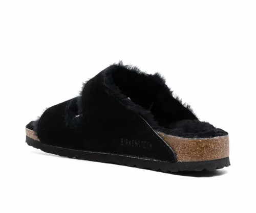 $ 160 BIRKENSTOCK Herren Arizona Lammfell Komfort SANDALEN 44/11 Reg Wildleder schwarz - Bild 3 von 16