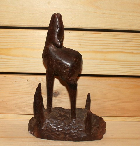 Vintage hand carving wood figurine cattle cub - Picture 8 of 10