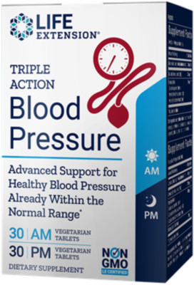 TAKE OFF $11! TWO PACK SALE Life Extension Triple Action Blood Pressure 60 tabs