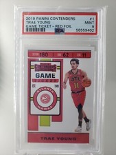 Trae Young 2019 Panini Contenders #1 Game Ticket Red Foil PSA 9 MINT