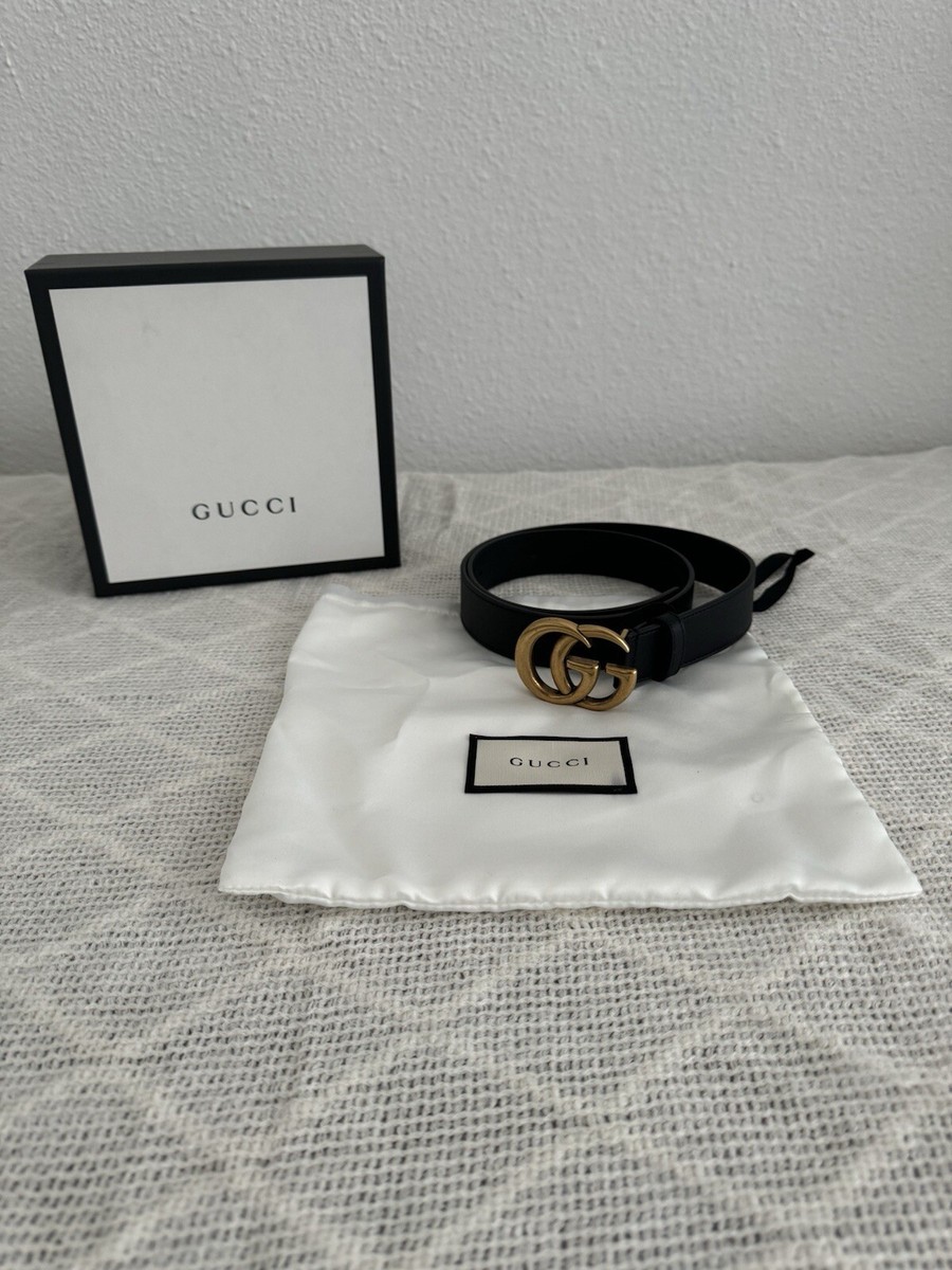 Authentic in Box Black Double GG Gucci Belt Authentic Gucci Black Textured Wide Leather Signature Double  main image 2