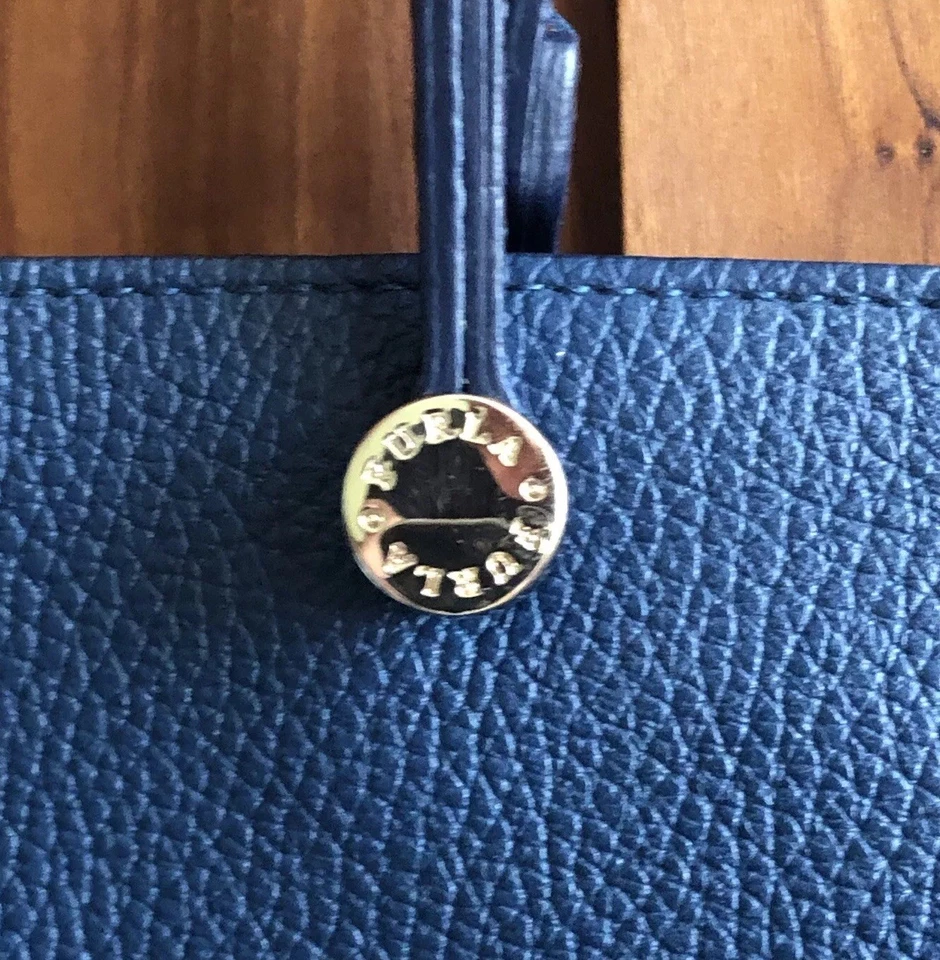 Furla Eden Large East West Leather Tote/Shopper Bag 284868 Atlantic Blue Ex Cond - Image 3 of 4