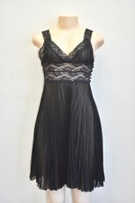 NWT Forever Black Sheer Pleated Sexy Women's sleep wear Size Medium On Sale