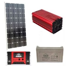 KIT FOTOVOLTAICO PANNELLO 250W INVERTER 10MILA WAT T REGOLATORE BATTERIA 200A