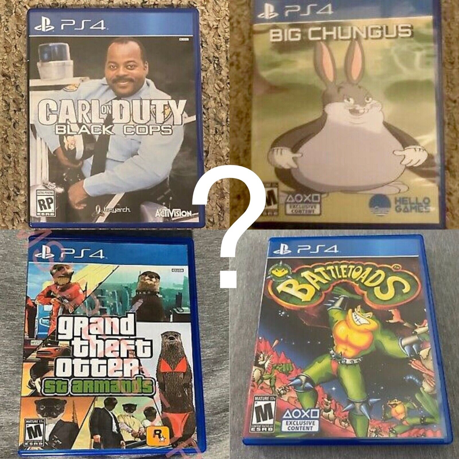 en sælger kreativ bytte rundt LOT OF 2 - PS4 / PS5 Mystery Meme Game Cases Chungus Carl on Duty GTA etc |  eBay