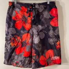Maui And Sons Boardshorts Boys XL 18-20 Red Hawaiian Surf Beach Swim Lined READ