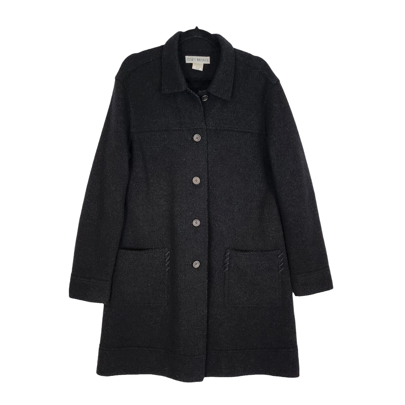 ISSEY MIYAKE Black Solid Coats, Jackets & Vests for Women