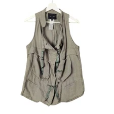 Isabel Marant Linen Silk Military Utility Vest Women SZ 1 US 4 Luxury Safari